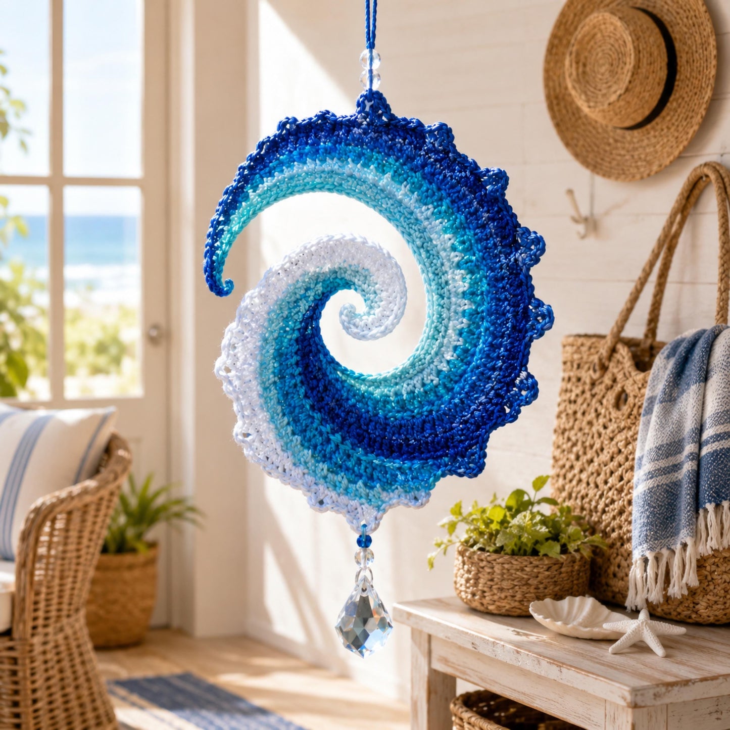 Ocean Wave Crochet Wind Spinner Diy Kit