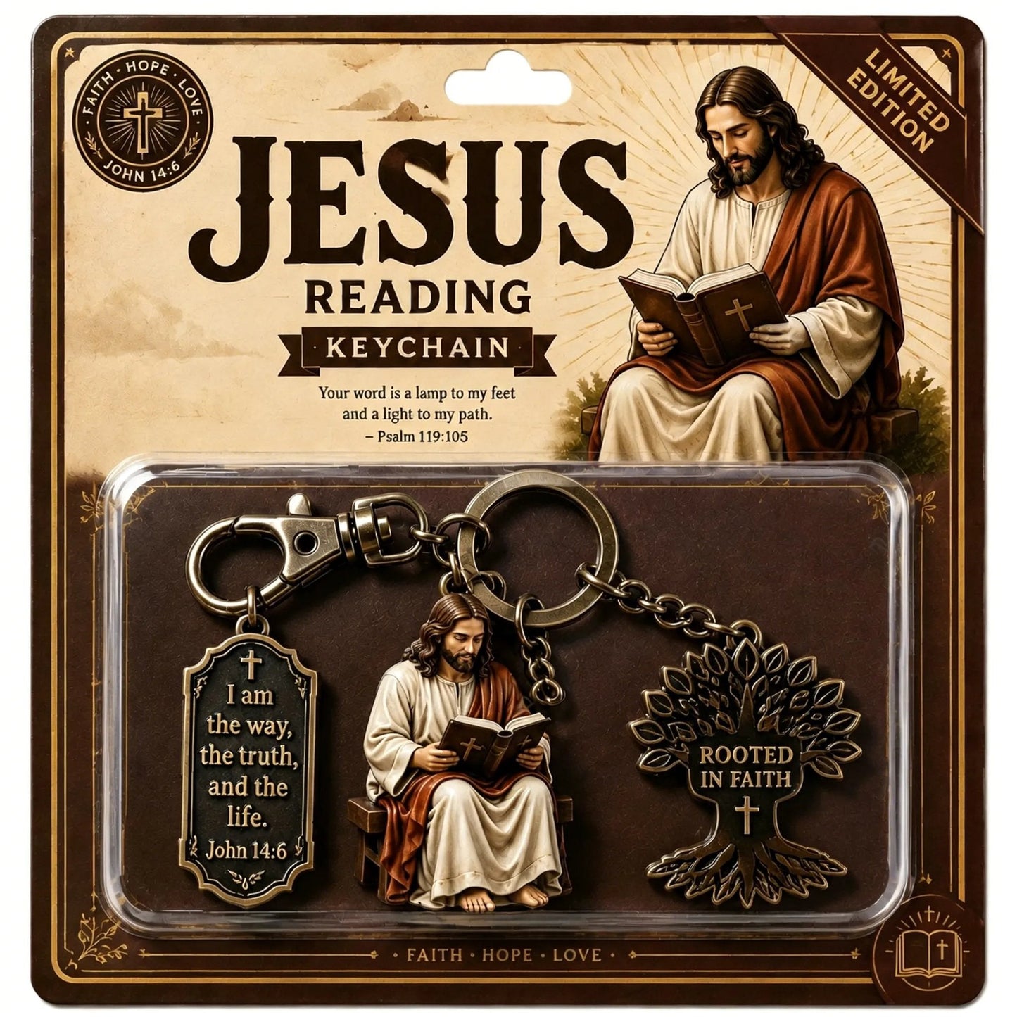 🔥LAST DAY 50% OFF - ✝Jesus Reading Keychain