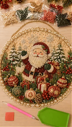 ✨ Four Seasons & Holiday Pearl Art Hanging Wreath Kit | Luxury Flocked Canvas with Scratch-Resistant Non-Fading Pearl Beads DIY Handmade Seasonal Decor 💎