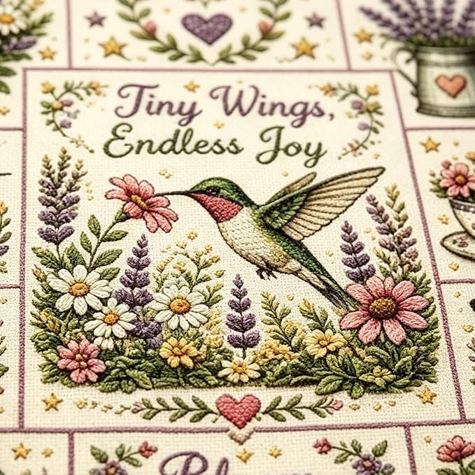 Hummingbird and Flower Cross Stitch