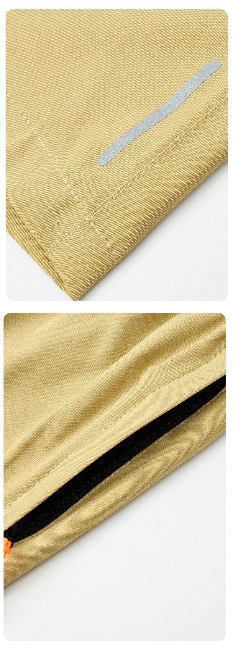 Men’s solid-color shorts with zippered pockets