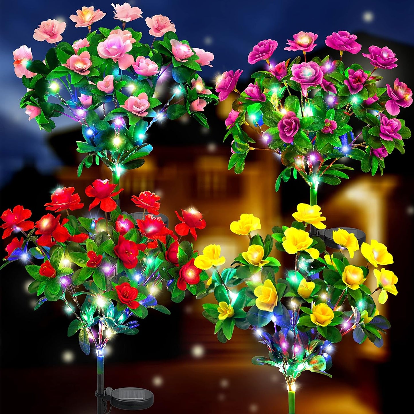 š„2026 Summer Hot Sale 49% OFF-LED Solar Flower Lights Rhododendron Outdoor Simulated Flower Lamp