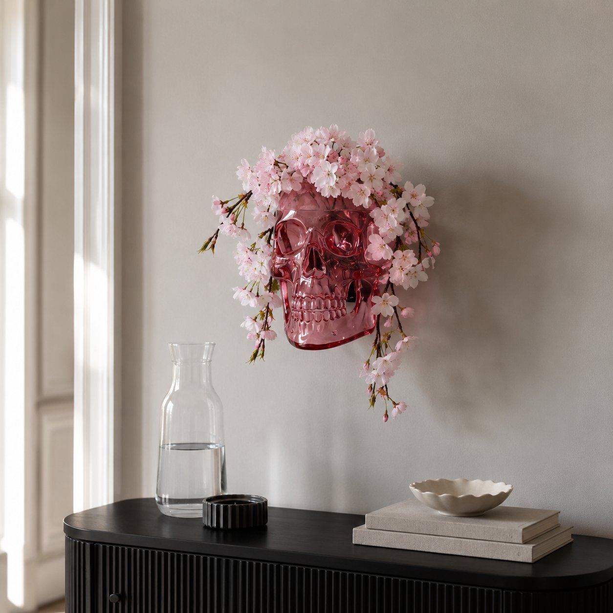 🔥Last Day 49% OFF-Gothic Skull Wall Vase 💀🌸