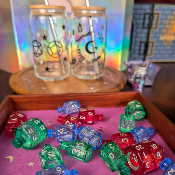 🎲🌙Crescent Moon Liquid Core Potion Dice Sets🧪