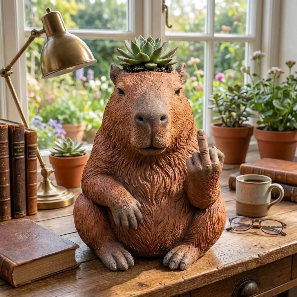 👀The "Zero F*cks" Capybara Planter
