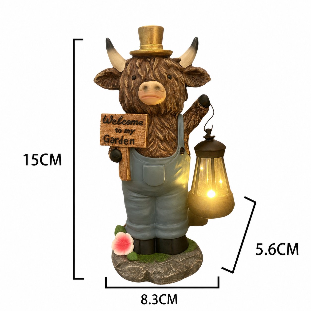 Scottish Highland Bull Garden Welcome Light
