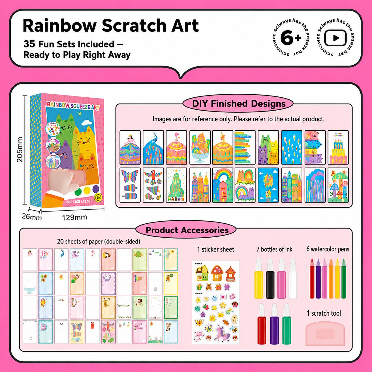 🌈 Rainbow Scratch Painting Kit - 49% OFF- ✨ Magic Scratch Reveal Screen-Free Kids Activity