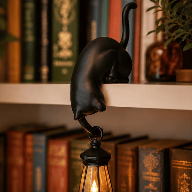 🔥HOT SALE 50% OFF 🐾Cat Shelf Hook with Vintage Lantern