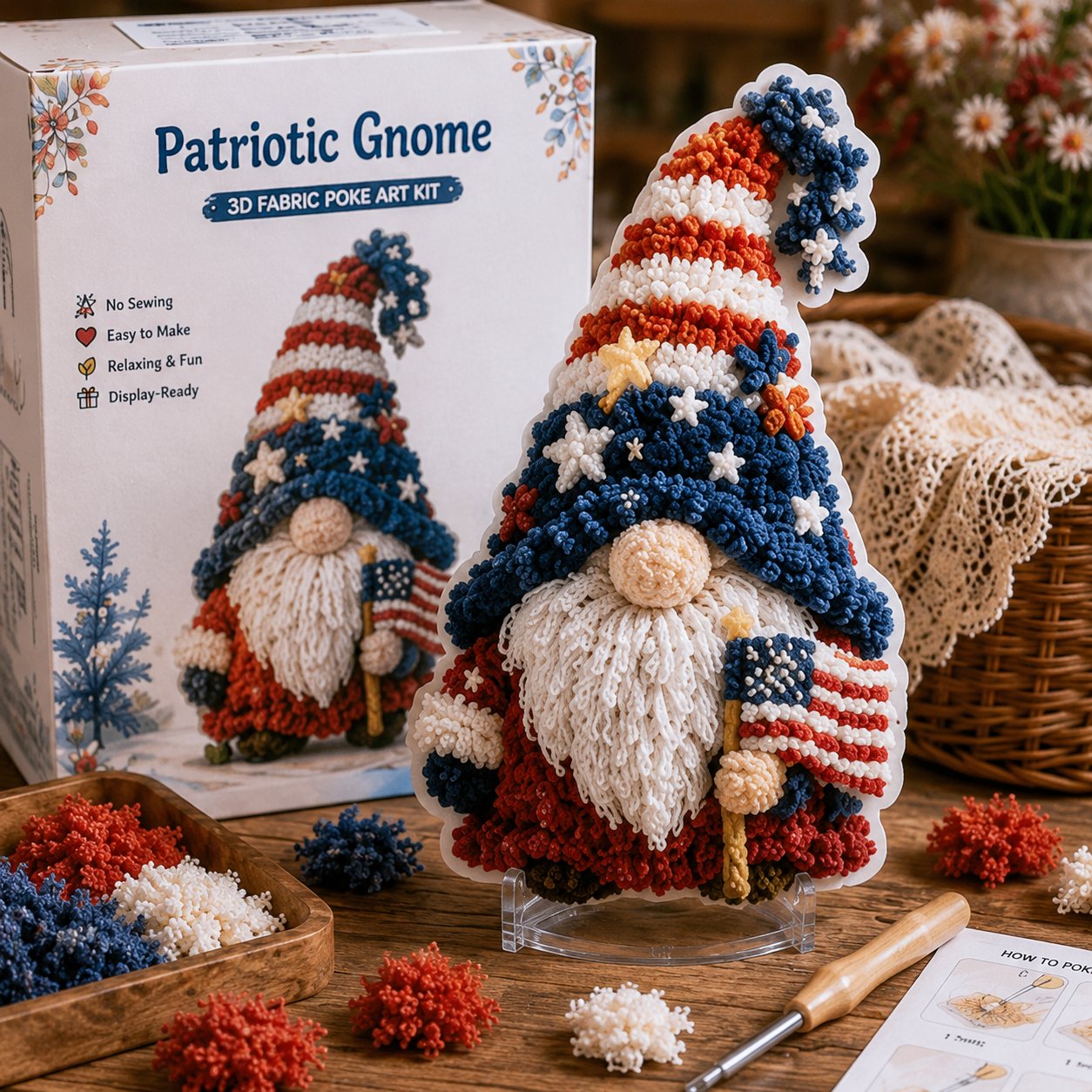 🔥HOT SALE 49% OFF - 🎄Gnome 3D Fabric Poke Art Kit