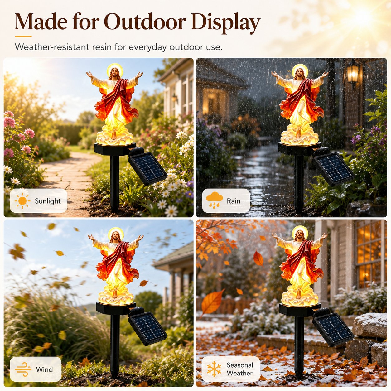 ☀️Solar-Powered Illuminated Jesus Garden Statue🙏