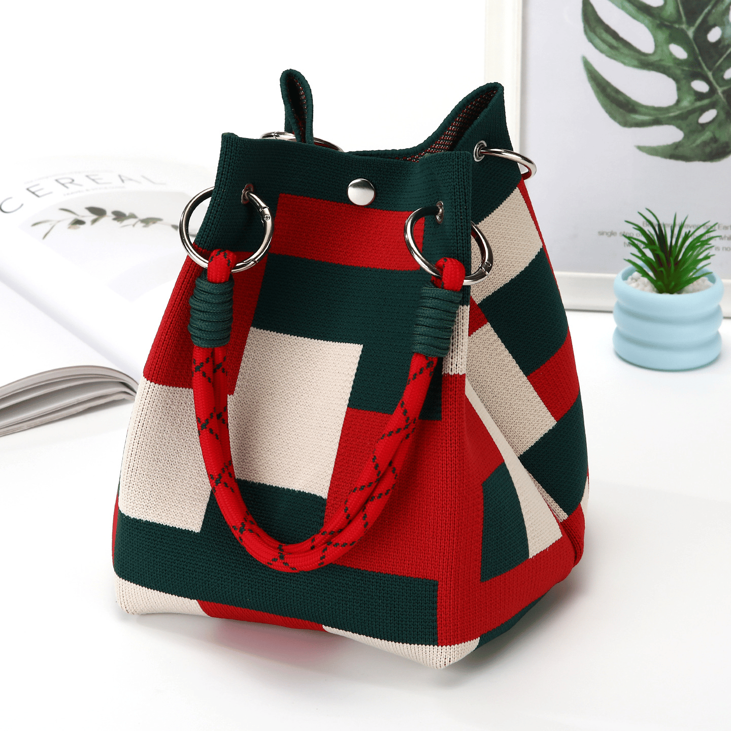 🔥LAST DAY 49% OFF- Boho Woven Bucket Bag(Handmade Crochet Shoulder Bag)