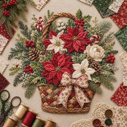 🔥HOT SALE 50% OFF - 🌸Floral Basket Patchwork DIY Kit | 3D Layered Fabric Flower Art Craft for Home Decor & Gifts