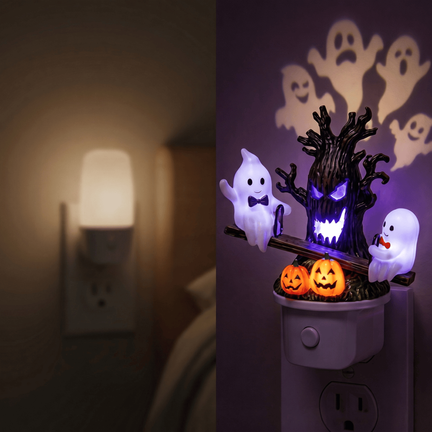 🔥HOT SALE 49% OFF-🎃👻Animated Seesaw Ghost Plug In LED Night Light