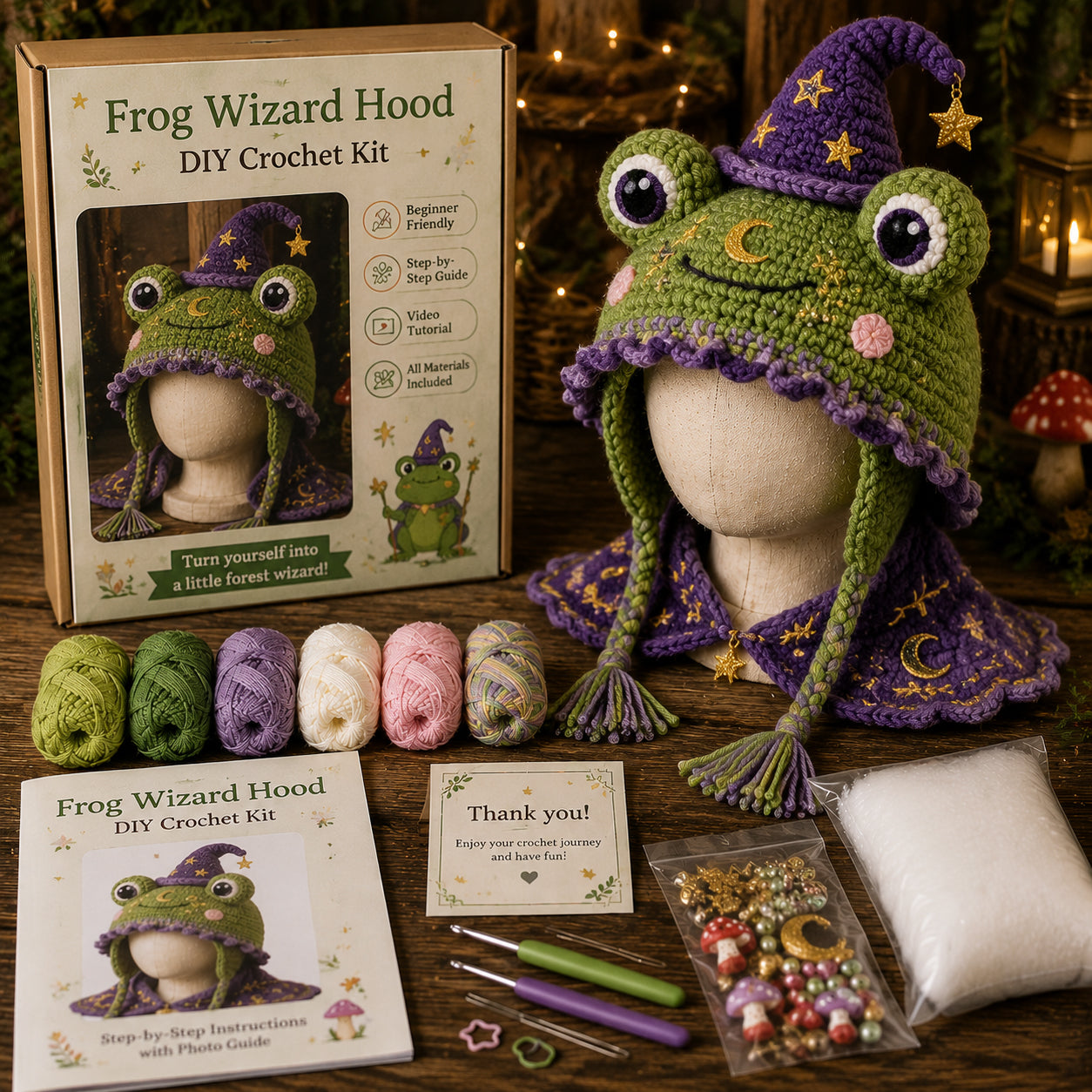 Fantasy Hood Hat DIY Crochet Kit Series
