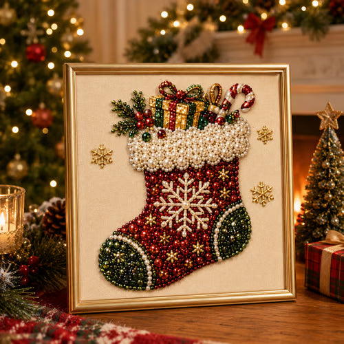 🎄LAST DAY 49% OFF – DIY Christmas Pearl Diamond Painting Art Kit With Frame