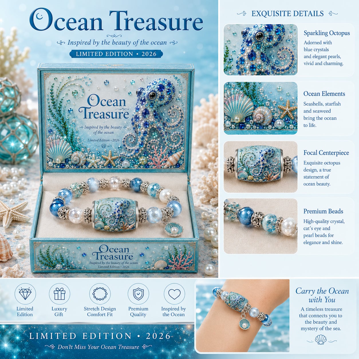 🌊Last Day Promo: 49% OFF - 💙Ocean Theme Charm Bracelet Collection - Inspired by the Beauty of the Sea