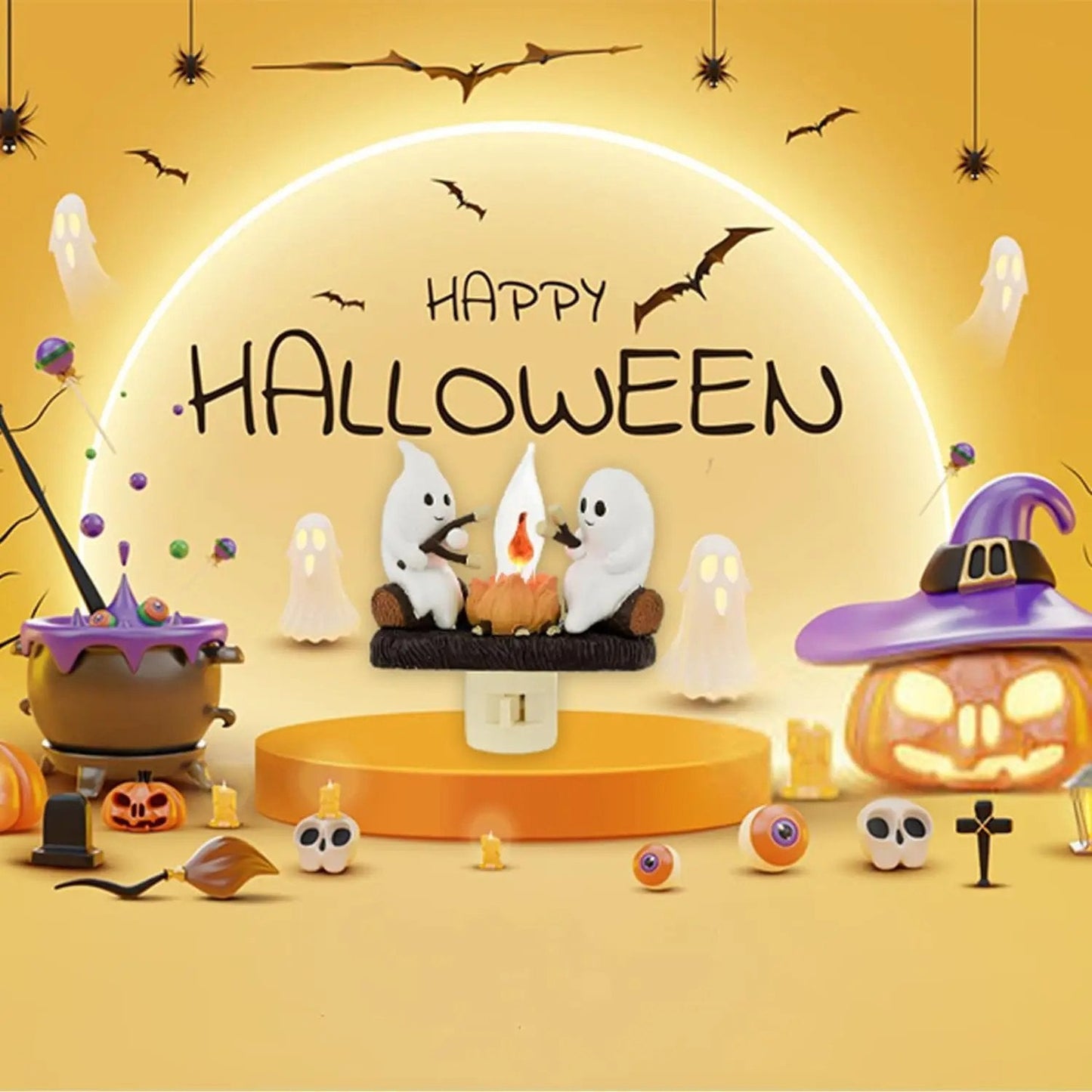 🔥LAST DAY 50% OFF👻 Ghost Campfire Night Light – Spooky Glow, Cozy Vibes🎃