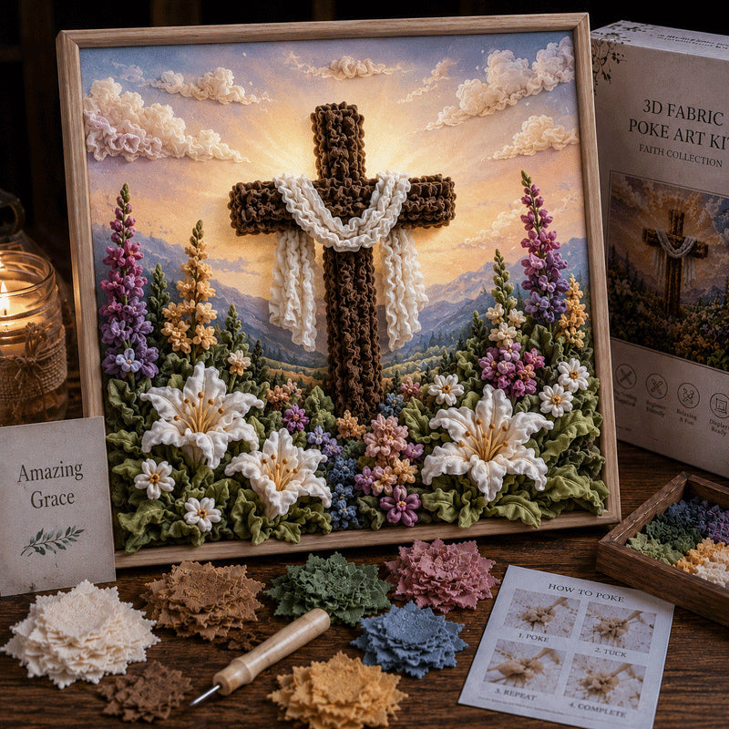 ✝️ 3D Christian Fabric Poke Art Kit