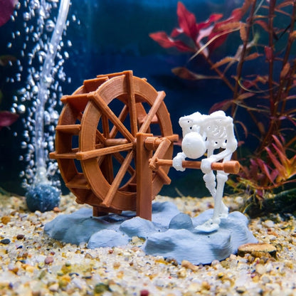 💀Action Skeleton Aquarium Ornament — Air-Driven Moving Skeleton Fish Tank Bubbler Decoration for Fresh & Saltwater Aquariums