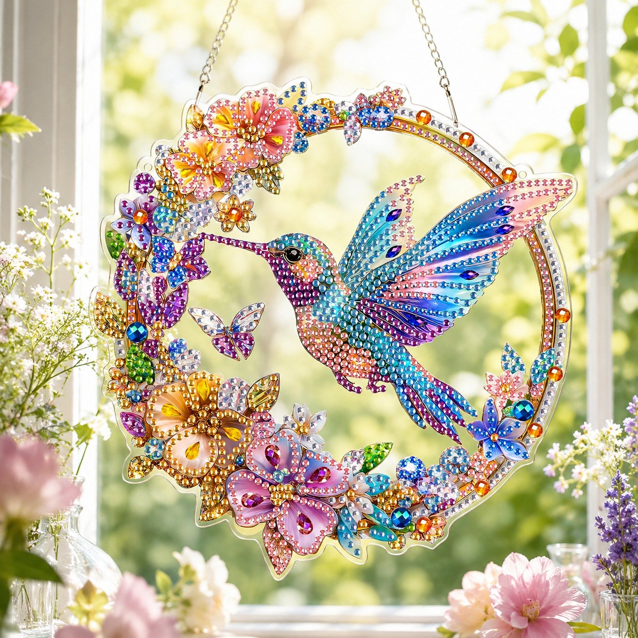 💥LAST DAY 49% OFF - Hummingbird Diamond Art Hanging Ornament Kit