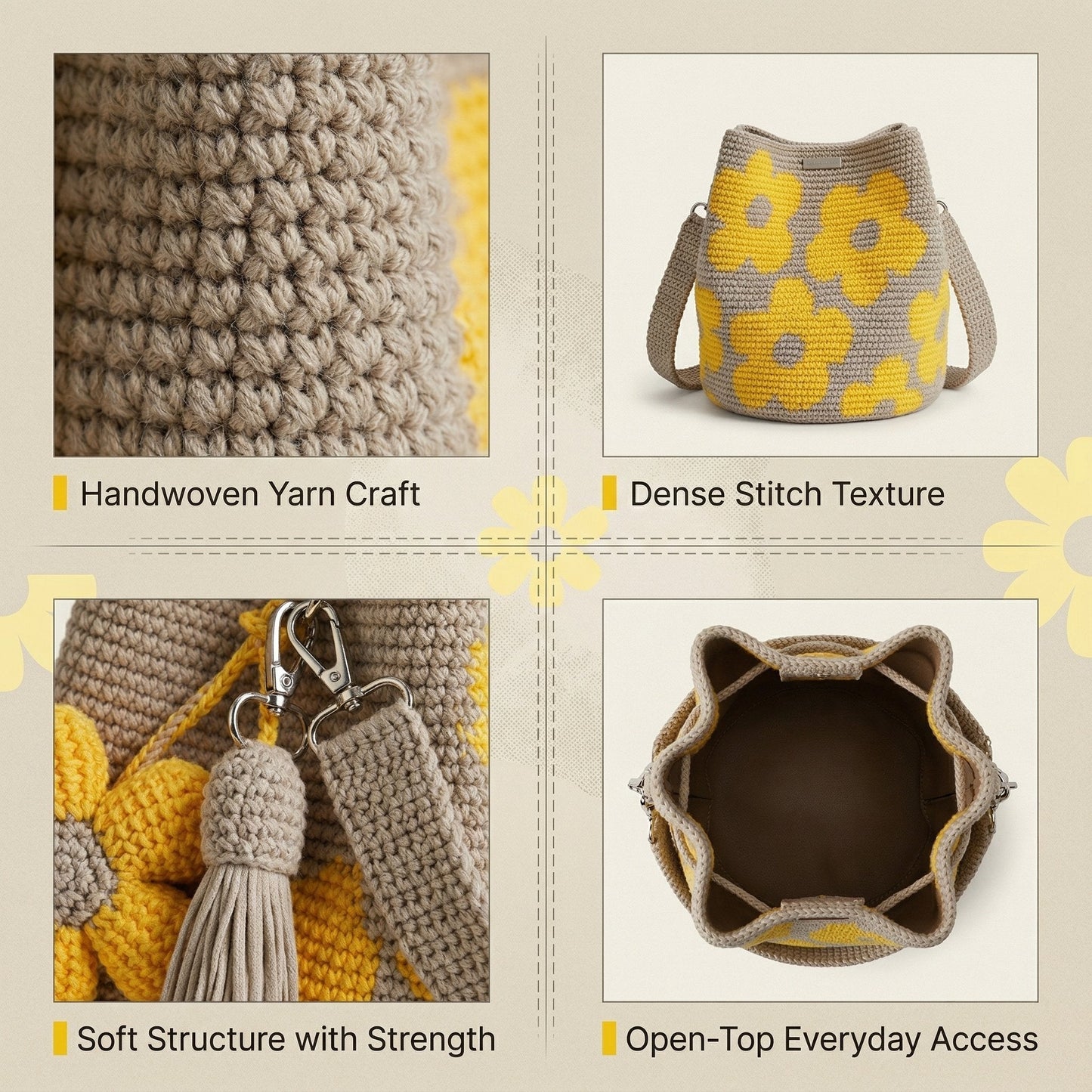 🎁🌼Only $34.90 This Week🌟🎉Handmade Crochet Flower Tote 🌼✨