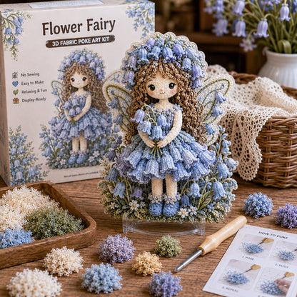 🔥HOT SALE 49% OFF – 🌸🧚‍♀️ Flower Fairy 3D Fabric Poke Art Kit | No-Sew Fluffy Fabric Craft with Raised Floral Texture & Display-Ready Fairy Decor ✨