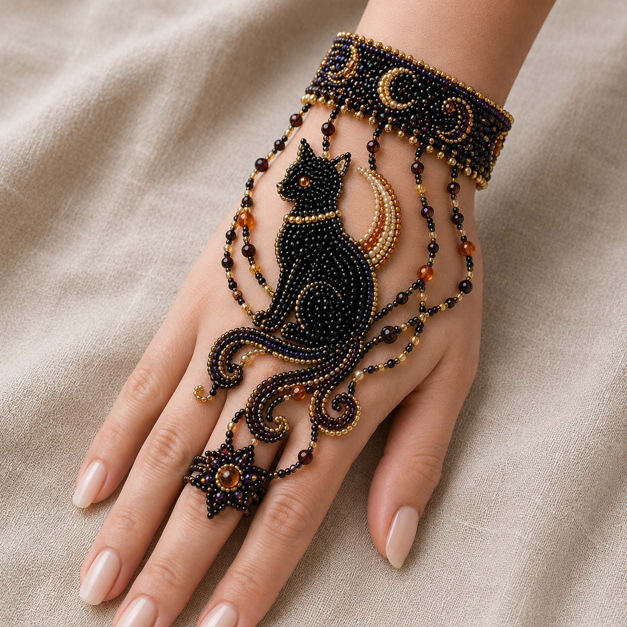 🔥Save 49%  – NEW ARRIVAL✨ DIY Beaded Hand Bracelet Kit – Create Your Own Wearable Art🔥