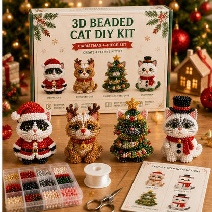 🔥🎁Create Your Own 3D Beaded Christmas Cats | Beginner-Friendly DIY Kit🎁