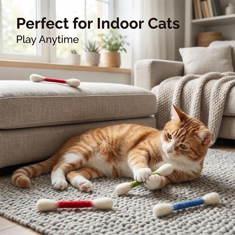 ❤️For happy, healthy, and active indoor cats🐱Swabs Large Size Cat Toys with Catnip