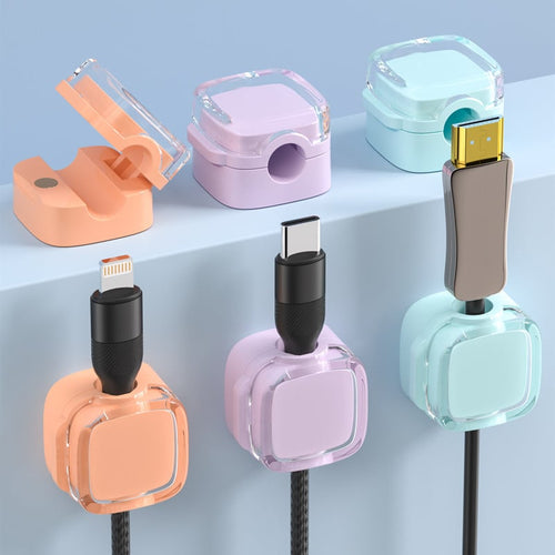Magnetic Cord Organizer – 6 Pack Wall Mounted & Desktop Cable Holder, Simple Cable Management,Keep Cables in Place on Desk & Wall