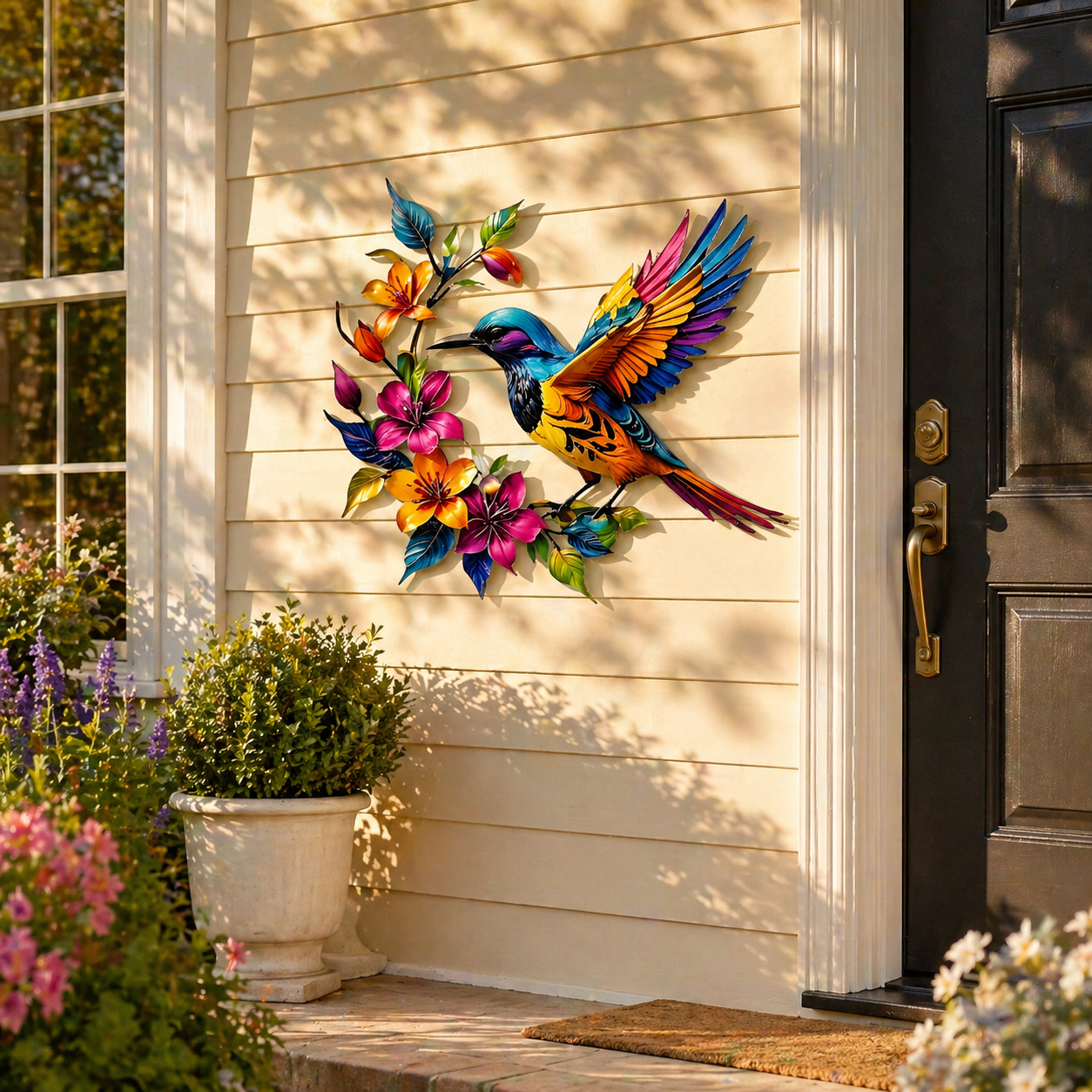 ✨ Bring Your Walls to Life – Hummingbird & Flower Metal Wall Art for Garden or Home