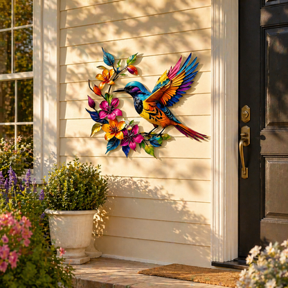 ✨ Bring Your Walls to Life – Hummingbird & Flower Metal Wall Art for Garden or Home