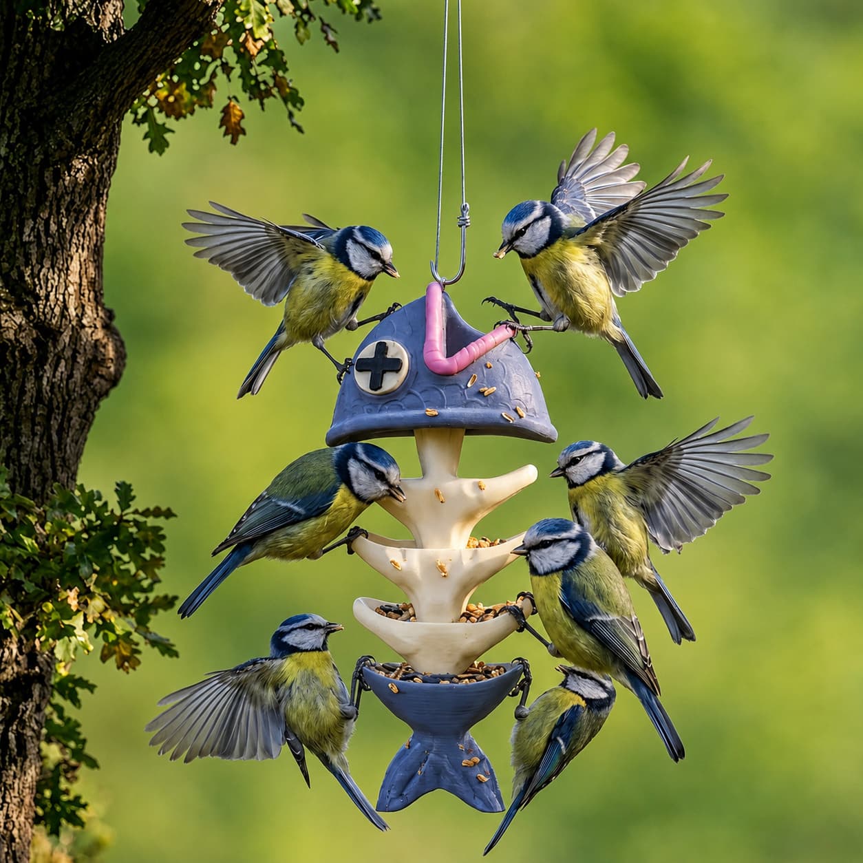 Creative Fish Skeleton Hanging Bird Feeder