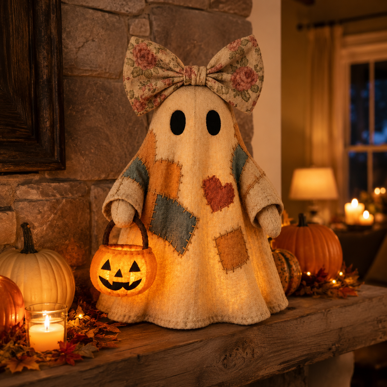 Last Day 70% OFF👻Lighted Vintage Patchwork Ghost