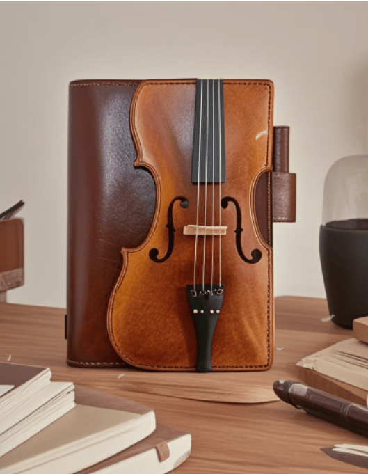 🔥HOT SALE - Handmade Vintage Violin Leather Notebook
