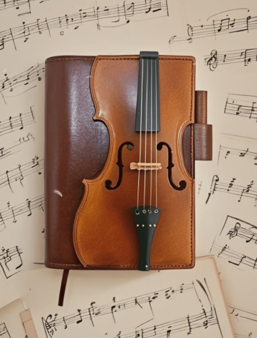 🔥HOT SALE - Handmade Vintage Violin Leather Notebook
