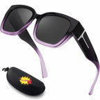 🕶️ Polarized Fit Over Sunglasses for Women – UV400 Protection Floral Frame Wear Over Prescription Glasses