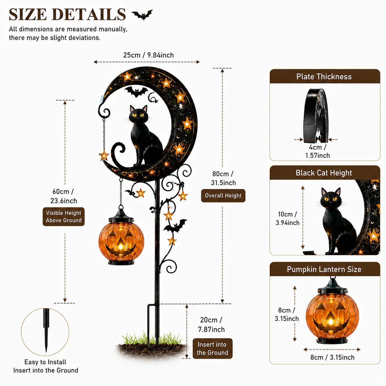 🌙 Solar-Powered Black Cat Garden Stake Light – Create a Magical Halloween Glow in Your Yard