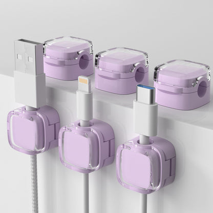 Magnetic Cord Organizer – 6 Pack Wall Mounted & Desktop Cable Holder, Simple Cable Management,Keep Cables in Place on Desk & Wall