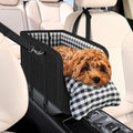 Center Console Dog Car Seat for Small Dogs & Cats with Safety Leash & Cushion