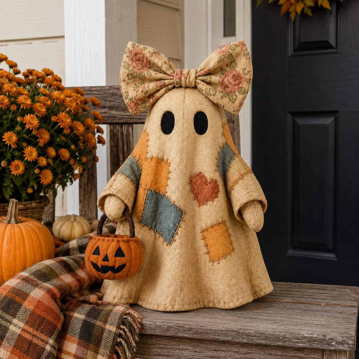 Lighted Vintage Patchwork Ghost!!