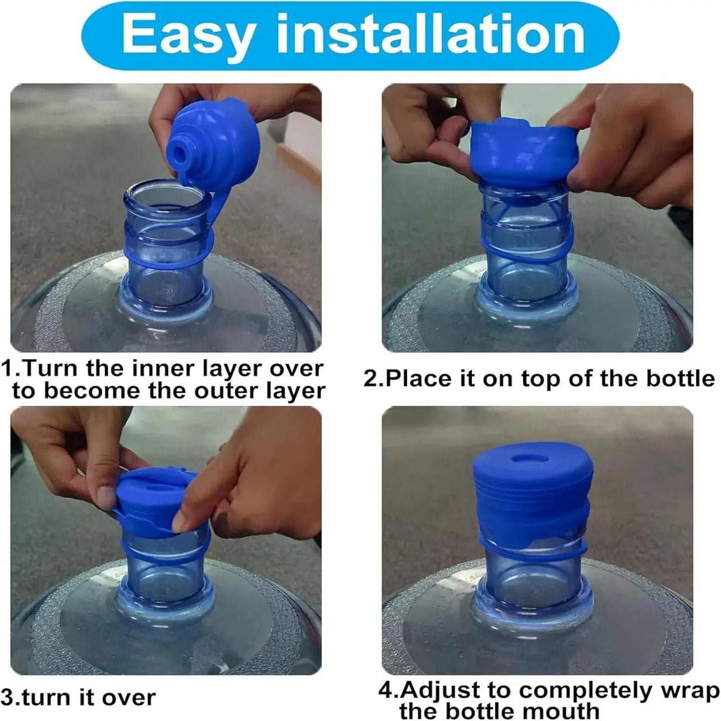 Leak-Proof Water Jug Caps (4 Pack)  – Fits 3 & 5 Gallon Bottles