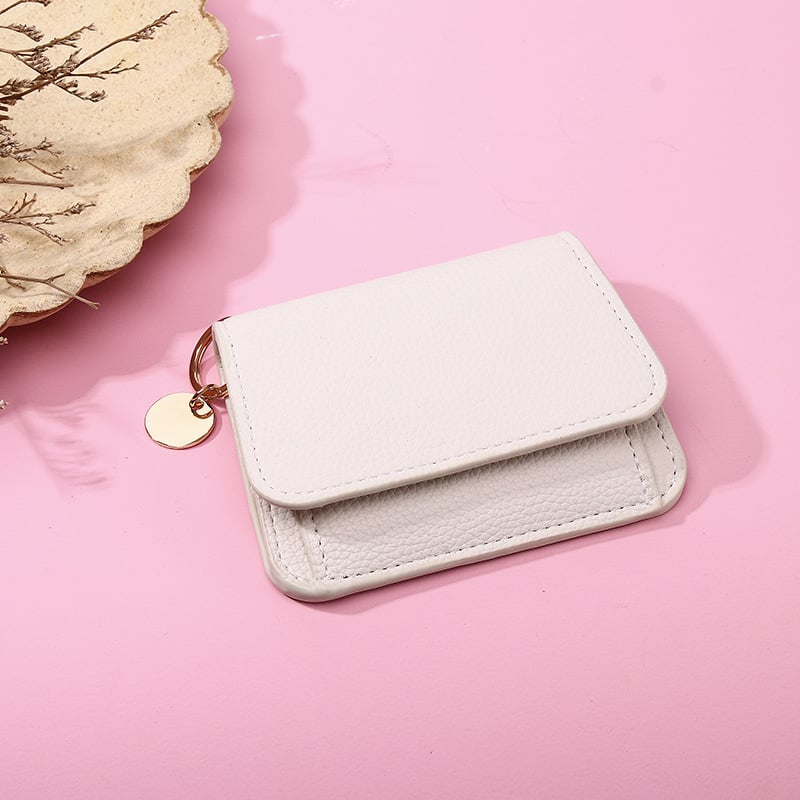 Women's Elegant Minimalist Short Slim Wallet (All-match Trendy Mini 3 Bifold )