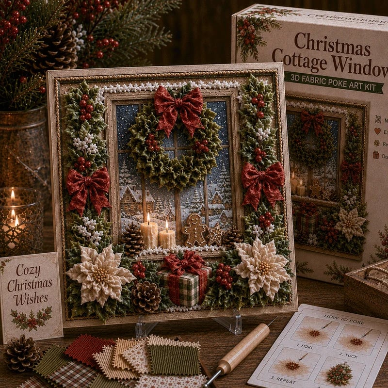 ✨HOT SALE 🎁 3D Christmas Fabric Poke Art Craft Kit🎄