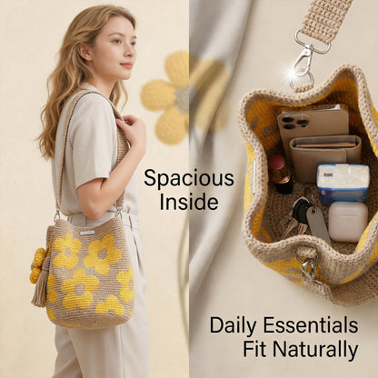 🎁🌼Only $34.90 This Week🌟🎉Handmade Crochet Flower Tote 🌼✨