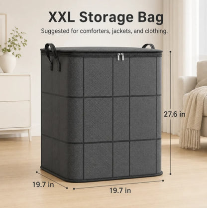 ⚡Hot Sales 49% OFF🔥-Spacious Moving Storage Bin – Zippered Organizer for Quilts, Bedding & Sweaters, Large Capacity Fabric Bag for Closet & Moving Day