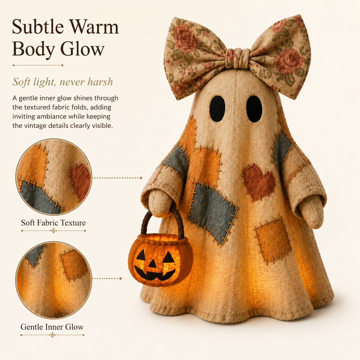 Lighted Vintage Patchwork Ghost!!