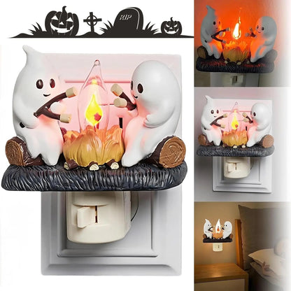 🔥LAST DAY 50% OFF👻 Ghost Campfire Night Light – Spooky Glow, Cozy Vibes🎃