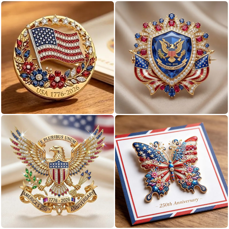 US 250th Anniversary Brooch Pin