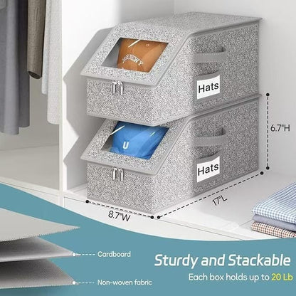🎉🎉Stackable Hat Storage Boxes for Baseball Caps